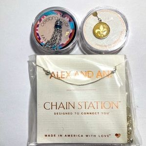 Alex and Ani Charm Station Necklace With Two Charms